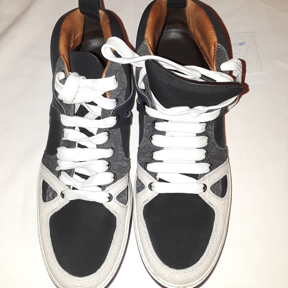 LANVIN Mixed-Fabric High Sneaker - Picture 3 of 7